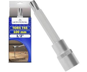 Llave de Vaso Externo Torx T45x100 mm - Punta Torx con Cuadrado de 1/2" | Fabricado en Acero S2 y Cromo Vanadio - MONTERAL