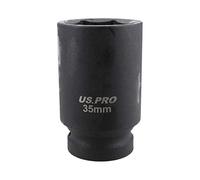 Llave de vaso hexagonal de acero al cromo vanadio de 6 puntos, de 3/4 pulgadas, de 35 mm de profundidad