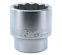 Llave de vaso métrica, 1/2", 12 puntos, 31,0 x 44 mm OAL.