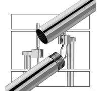 Llave de vaso para instalación en techo, varilla de conexión de acero inoxidable de 502 mm con diseño a presión, cabezales de 10-14 mm y 14-17 mm, rosca M19, plata (14-17 mm)