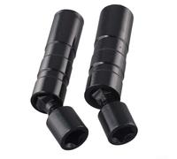 Llave de vaso SparkPlug de 14 mm y 16 mm con funda magnética, junta angular flexible, pared fina, construcción de acero al cromo vanadio, unidad de 3/8 (16 mm)