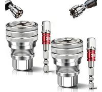Llave de vaso universal ajustable con adaptador, herramienta de mantenimiento universal multifunción de 10 a 19 mm (2 unidades)