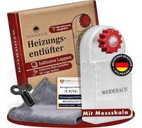 Llave de ventilación del calentador WEIDEBACH® con recipiente de 140 ml y microfibra, mini llave para trabajar en espacios reducidos