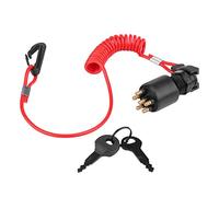 Llave del Interruptor de Encendido, Fydun Motor del Motor Fuera de Borda del Barco 5005801 Interruptor de Llave de Encendido con Cordón de Seguridad para Johnson Evinrude Boat