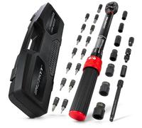 Llave dinamométrica 1/4" 2-25 Nm tuercas 7 8 10 11 13 14 mm Bits H2-H10 Torxbits T10 T15 T20 T25 T30 incluye adaptador de extensión para bicicleta y moto eléctrica