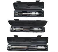 Llave dinamométrica ajustable de 1/4, 3/8, 1/2 pulgadas con trinquete, indicación de clic audible, acero al cromo vanadio para reparación de automóviles, incluye caja de almacenamiento (3-8)