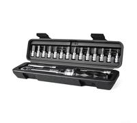 Llave dinamométrica ajustable para bicicleta de montaña 18 en 1 juego de herramientas de reparación con múltiples mangas adaptadoras T15 T40 y 3 tamaños de 10 mm para un mantenimiento eficaz de la