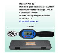 Llave Dinamométrica, Llave de torque digital 1/4 '' 3/8 '' 1/2 '' PROFESIONAL PROFESSIONAL BIKE CARRIR DE CARRERO AJUSTE TORQUE LLANDO HERRAMIENTAS DE MANO(AWM-30)