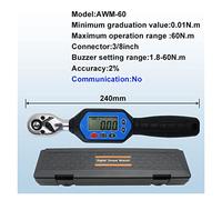 Llave Dinamométrica, Llave de torque digital 1/4 '' 3/8 '' 1/2 '' PROFESIONAL PROFESSIONAL BIKE CARRIR DE CARRERO AJUSTE TORQUE LLANDO HERRAMIENTAS DE MANO(AWM-60)