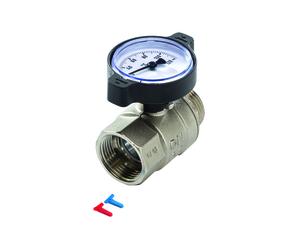 Llave esférica TECEfloor, con termómetro, RP1 \"xR1\", 77381008