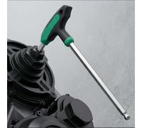Llave hexagonal con mango en T con extremo de bola, llave métrica de acero al cromo vanadio para mantenimiento de taller (10 mm)