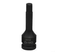 Llave hexagonal de 1/2 pulgada para herramientas de impacto, broca de destornillador con agujero de pasador de bloqueo y marcas de tamaño grabadas modelo H6 (H10.)