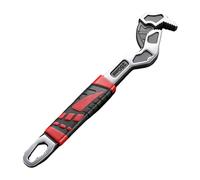 Llave inglesa ajustable de doble cabeza con bloqueo automático con gran apertura de hasta 41 mm para varios tamaños de tuerca y accesorios de tubería, llave de acero de alto carbono