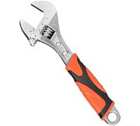 Llave inglesa ajustable, llave de baño multifuncional de gran apertura, herramienta de fontanería de mango corto para reparaciones domésticas (10 pulgadas, rojo)
