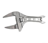 Llave inglesa ajustable para extracción de tuercas y tornillos, herramienta de fontanería multifunción de 6 a 75 mm con mecanismo de trinquete suave para espacios reducidos, color plateado (6-68 mm)