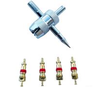 Llave instaladora de herramientas de núcleo de válvula de neumático de metal y plástico para bicicleta, motocicleta, coche, color rojo, diseño compacto, construcción de larga duración, kit portátil (C