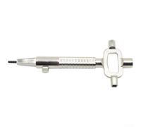 Llave larga de cuerpo de bloqueo para instalación de cerradura de puerta, llave de acero inoxidable con mango ergonómico y escalas de medición, compatible con varios tipos de cerradura (138 x 66 mm y