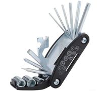 Llave Multifunción Bici 2-6mm Hex y 8-15mm Llave Multifunción | Incluye destornillador plano y para cruz, llave de radios, extensión , uso para versátil, compacto(black)