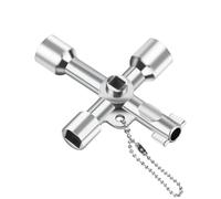 Llave multifuncional de 4 vías, llave cuadrada universal, llave para gabinete de control, llave de 4 puntos, llave triangular, llave de servicios públicos para caja de medidor de gas y agua eléctrica