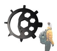 Llave múltiple de acero inoxidable 15 en 1, herramienta de llave de copo de nieve con diseño de estrella, luna, sol, llavero al aire libre para viajes, reparaciones, equipo de supervivencia, compacto