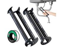 Llave para fontanería - Herramientas para la reparación del fregadero 18,5 x 6,2 cm 2 piezas, Chîave de metal resistente | Chîave pe espacios reducidos para lavabo, cocina, baño, casa, instalación de