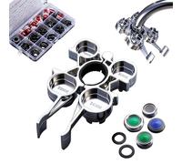 Llave para grifo con forma de guitarra, mango antideslizante | Con 4 boquillas de repuesto y accesorios de montaje, herramienta de extracción para baño, cocina, fontanero y