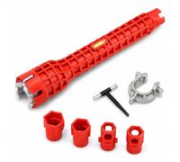 Llave para Grifos 14 en 1, Llave para Grifo de Fregadero, Llave de Tubo de Agua Plastico, Llave Grifo con Nivel de Burbuja, Llave Tuerca Grifo, Cle Robinet Lavabo Evier, para Grifos de Fregadero Baño