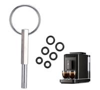 Llave Para Sacar Cabeza Oval,Llave De Punta Ovalada,Ovalada Broca Llave,Reparación Herramientas De Seguridad Cafeteras Con 6 Anillos De Goma,Para Reparación Y Uso De Máquina De Café Jura Krups Aeg