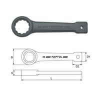 Llave para tubos de freno TOPTUL 33 mm, Longitud: 190mm