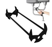 Llave para tuercas de grifo de pedestal - Llavve para lavabo | de extracción de fregadero de aleación resistente | para cocina y baño, herramienta de plomería para grifería, ajustable, plateada,