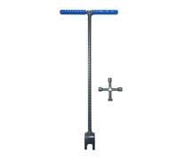 Llave profesional larga de 17 pulgadas con mango en T de 4 vías para áreas con válvula de agua y difíciles de alcanzar, medidor de agua en forma de T