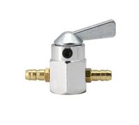 Llave Purga Gasolina Válvula Combustible Interruptor de válvula combustible universal en línea 6 mm y 8 , grifo gasolina/combustible , llave purga encendido apagado para motocicleta(Silver 8MM)