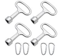Llave Triangular de Metal,4 PCS Llave de Caja de Medidor con 4 Hebilla Tipo D Llave De Ranura Triangular De Metal para Gabinete Caja de Medidor Eléctrico Agua Gas