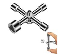 Llave Triangular de Metal, tipo cruz Llave Maestra, Destornillador triangular universal, Llave Contador Agua Tamaño 7mm/10mm/12mm/13mm/18mm, para Caja Eléctrica Gas Agua Caja de Medidor Eléctrico