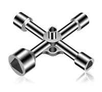 Llave triangular, Llave dinamométrica multifuncional, Herramienta Multifunción, Llave cruzada, Universal, para Caja eléctrica, Gas y Agua, Caja de Contadores de Gas