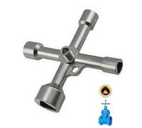 Llave triangular, llave triangular, de 4 vías, 7 mm, 10 mm, 12 mm, 13 mm, 18 mm, adecuada para triángulos con longitudes laterales de 4,5 - 13,5 mm, para bolardos, cubos de basura, contadores de