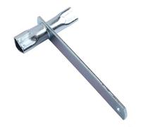 Llave triangular para postes de barrera y bolardos, para M12/M10 Herramienta de acero de doble tamaño de 3 lados con mango ergonómico, acabado galvanizado para cerraduras de 19 mm, color plateado