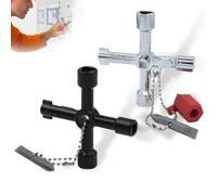 Llave Triangular Universal - 2 Piezas Cruzada Para Radiadores, Ascensor, Multifunción y Utilidad en Contadores de Agua, Luz y Gas