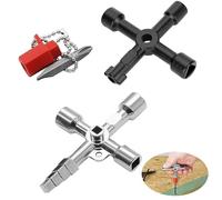 Llave universal multifunción 4 formas - 2 unids triángulo interruptor cruzado utilidad portátil 4 en 1 para gabinete de control redondo triangular cuadrado y ascensores