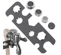 Llave universal multifuncional 9 en 1 - Removedor de aireador de acero inoxidable con cuatro boquillas, práctica herramienta de plomería, resistente a la corrosión, portátil, operación rápida | Ideal