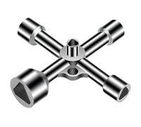 Llave universal triangular de 4 vías con 5 tamaños, 7 mm, 10 mm, 12 mm, 13 mm, 18 mm, herramienta multifunción para cajas eléctricas, contadores de agua, gabinetes de gas, cajas técnicas, gabinetes de