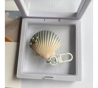 Llavero, 1 paquete de colgante de resina de concha pequeña, bonito dije de bolsa, accesorio decorativo para mujeres y niñas, uso diario (gris)