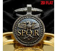 Llavero 2D estilo retro de la Legión con tema "Águila ", exquisito de de , dorado y plateado, adecuado para accesorios diarios, Navidad, , regalos para militares y colección para amantes de , 2D