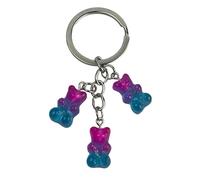 Llavero 3 Ositos de Gominola - Llaveros de Osos de Gominola Color Azul y Rosa - Accesorio para amantes de las Chuches, Ositos de Gominola, Comida… - Llavero Unisex para Hombre y Mujer