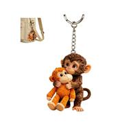 Llavero 3D con diseño de mono con texto "Protect Punch The Monkey" - Juguete de peluche colgante para mochila, bolso, llaves de coche, estilo 3, Talla única
