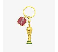 Llavero 3D Trofeo Copa Mundial de la FIFA Catar 2022 con emblema oficial - Consigue una versión coleccionable del mayor premio del fútbol mundial, dorado, talla única