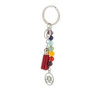 Llavero 7 Chakras Meditación - Llaveros con colores de los 7 Chacras, Postura de Yoga y Flor de Loto - Accesorio para amantes de las Meditaciones, Yoga, Chakras… - Llavero Unisex Hombre y Mujer