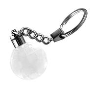 Llavero a LED con Globo di Cristallo - Luci 7 Colori Automatiche, Acciaio Inox (30mm) per Borsa, Auto, Regalo Compleanno/Natale