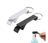 Llavero abrebotellas, 2 unidades, llavero plateado con abridor de botellas, llavero de bolsillo, pequeño abridor de cerveza para uso diario y decoración de llaveros