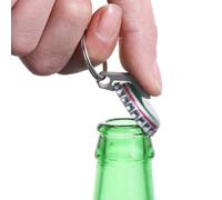 Llavero abrebotellas con anilla, Llavero abre cerveza, Mini abridor de botellas, Abridor de chapas de botella, Acero inoxidable, Color Plateado